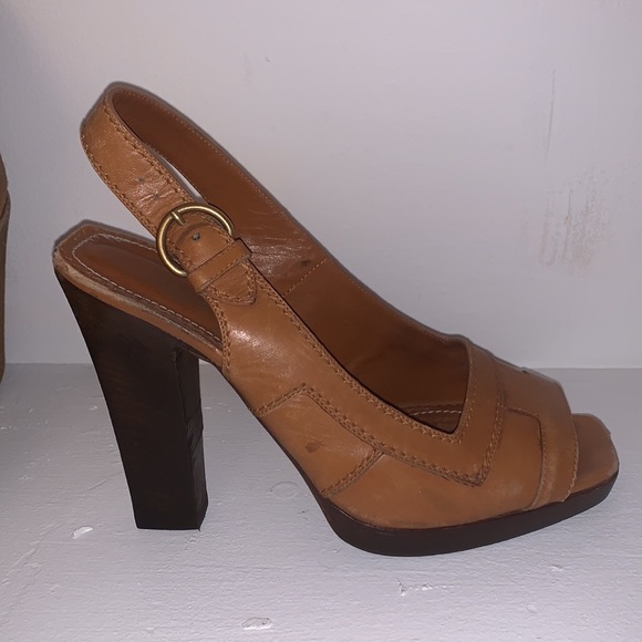 YSL sling backs with comfortable stacked heels - Picture 5 of 12